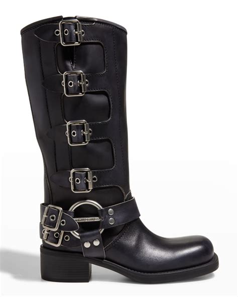 miu miu black buckle boots|Miu Miu buckle.